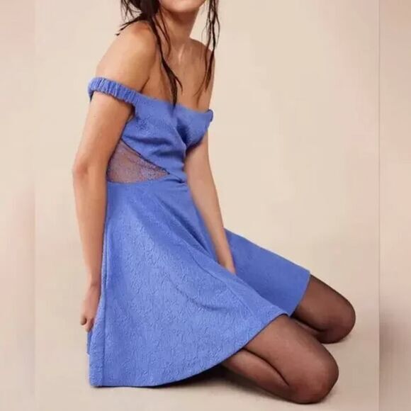 New! Free People Brooklyn Mini Dress in blue, size XS - Picture 3 of 16